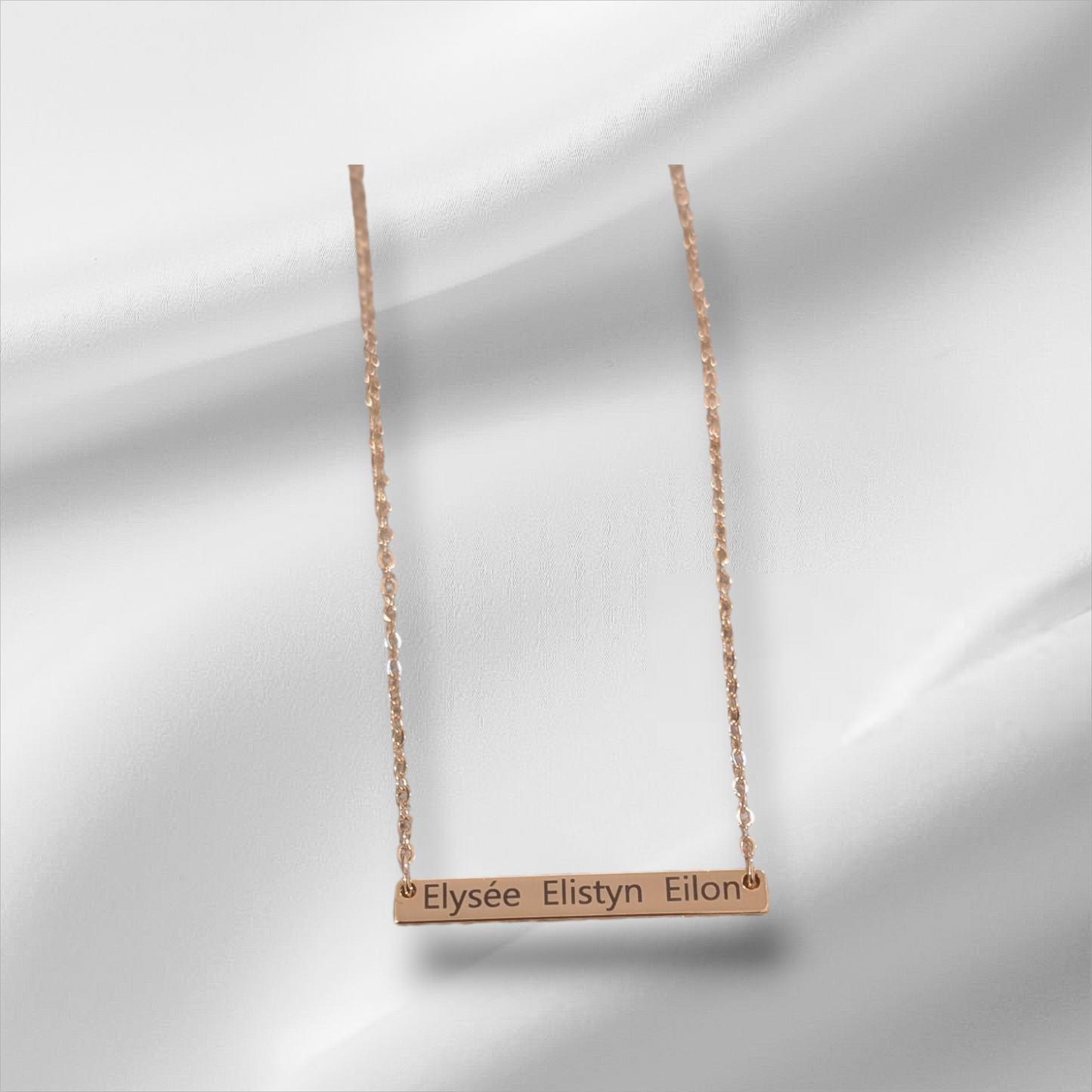 Name bar necklace. Custom and peronalized gold and silver. Shipping available. Email e3custominfo@gmail.com with customization information for your order.