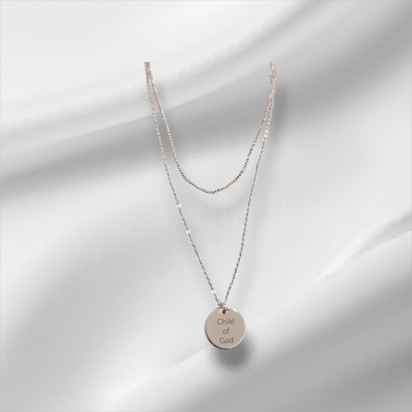 "Child of God" layer necklace set. Custom and personalized gold and silver. Shipping available. Email e3custominfo@gmail.com with customization information for your order.