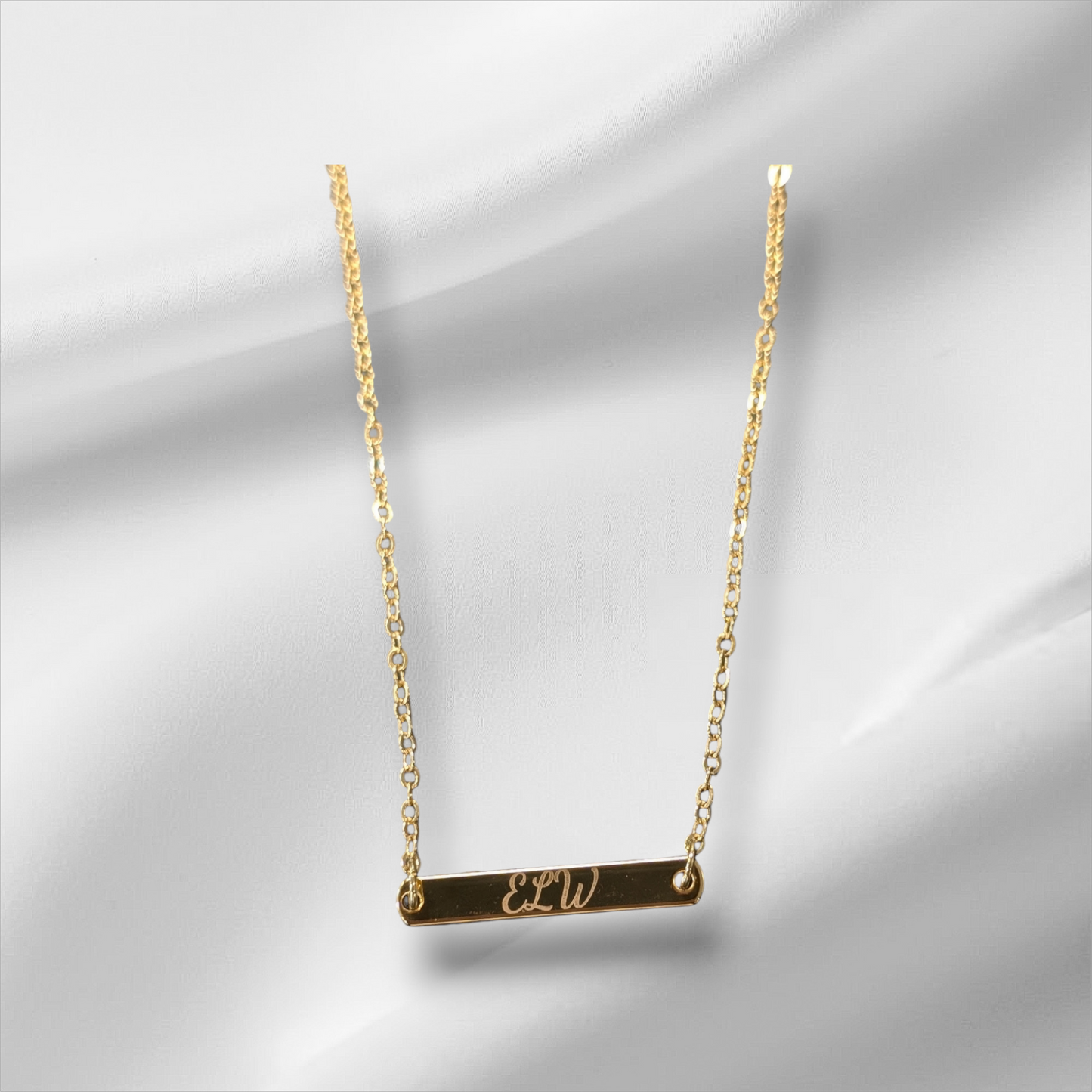 Simple and dainty bar necklace. Custom personalized. Gold and silver. Shipping available. Email e3custominfo@gmail.com with customization information for your order.