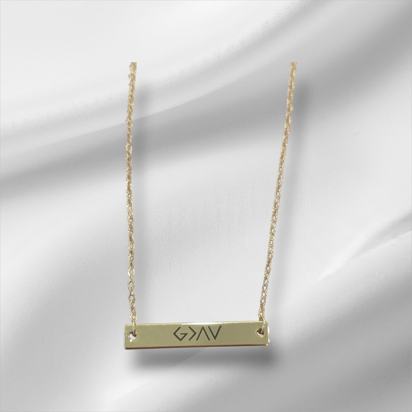 "God is greater than the highs and lows" bar necklace. Custom and peronalized gold and silver. Shipping available. Email e3custominfo@gmail.com with customization information for your order.